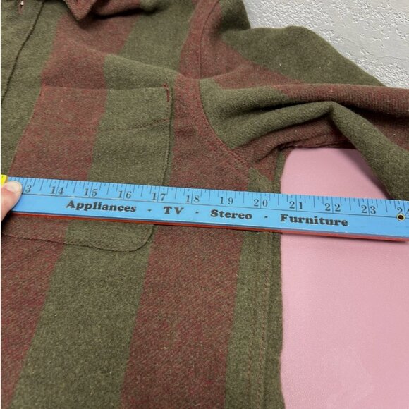 Zara Mens Wool Blend Button Relaxed Vertical Stripe Shirt Size Small - Picture 4 of 9